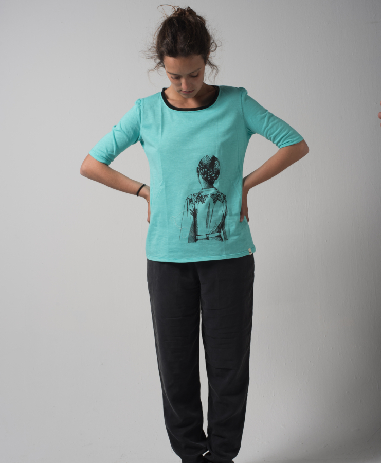 Camiseta Cuello Gasa Chica Espaldas - Imagen 3