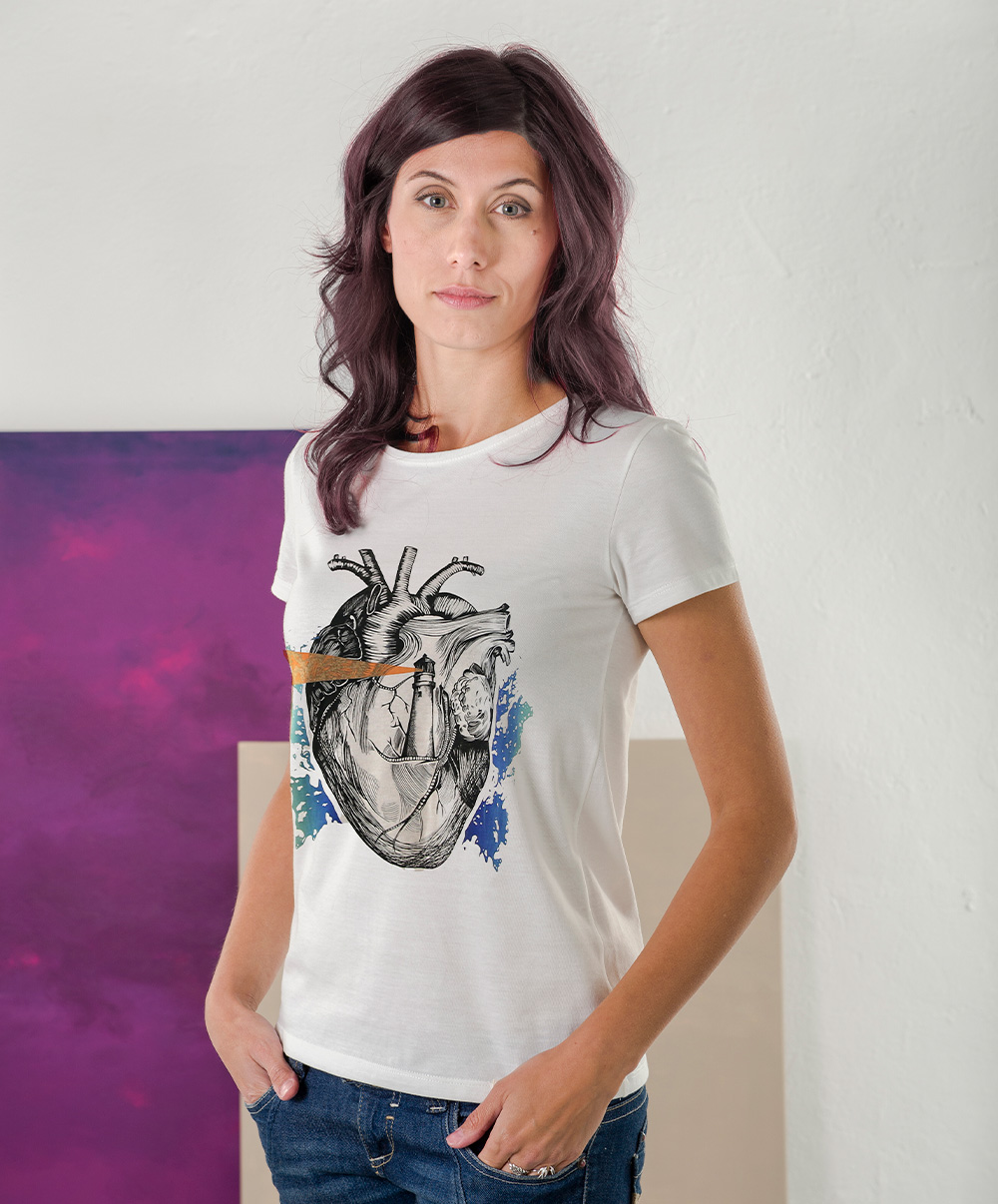 Camiseta blanca corazón