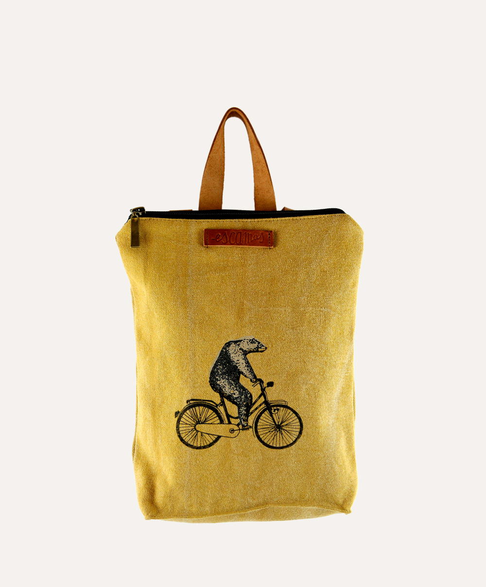 Mochila Pequeña Oso Mostaza