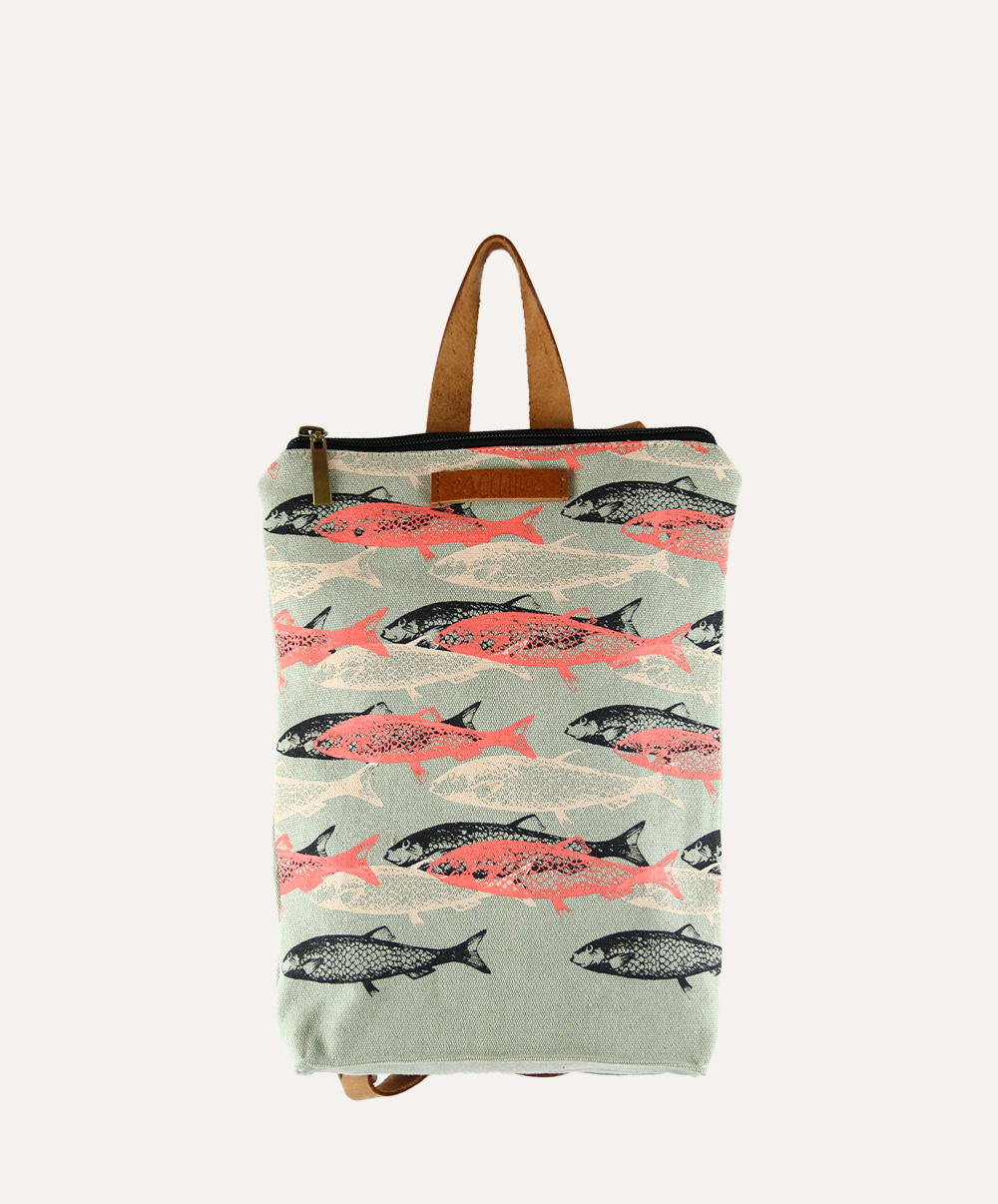 Mochila Pequeña Peces Aguamarina